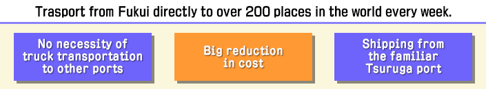 Transport from Fukui directly
to over 200 places in the world every week.