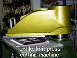 Textile, knit press cutting machine